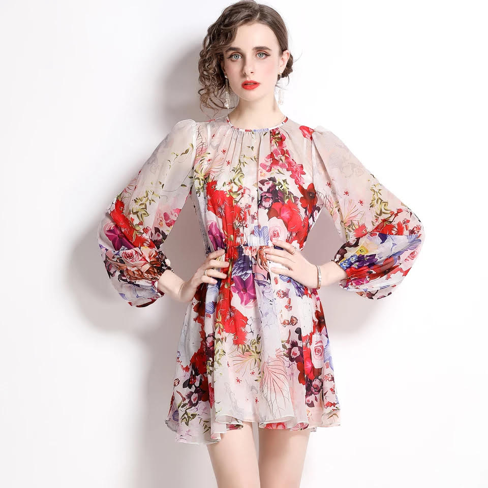 Sweet Floral Puff Dress | Spring Floral Dress | Amazing Superstore